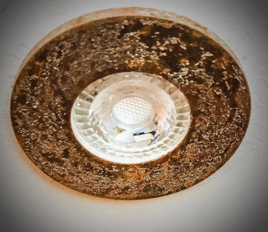 Rusted metal vintage fire rated downlight Fraser Besant Lighting